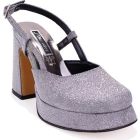 Dagoster DZA07-337560 Platin Simli Platform Kadın Topuklu Ayakkabı