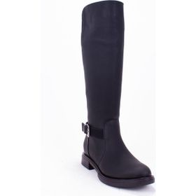 Dagoster DZA07-43621910 Siyah Günlük Streçli Düz Topuk Kadın Çizme