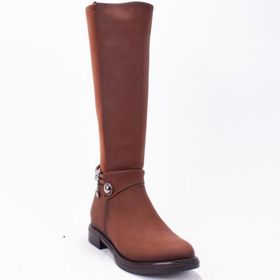 Dagoster DZA07-43621911 Taba Günlük Streçli Düz Topuk Kadın Çizme