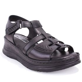 Dagoster DZA07-600110 Siyah Ortopedik Deri Kadın Sandalet
