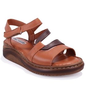 Dagoster DZA07-770404 Kahve Ortopedik Deri Kadın Sandalet