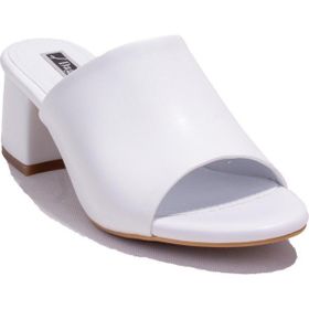 Dagoster DZA07-811304C Beyaz Klasik Kadın Topuklu Terlik