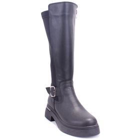 Dagoster DZA07-8963320 Siyah Günlük Streçli Düz Topuk Kadın Çizme