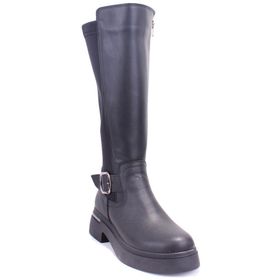 Dagoster DZA07-8963320 Siyah Günlük Streçli Düz Topuk Kadın Çizme