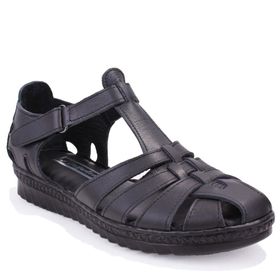 Dagoster DZA07-997A88 Siyah Ortopedik Deri Kadın Sandalet