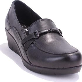 Dagoster DZA32-411 Siyah Ortopedik Deri Kadın Günlük Ayakkabı