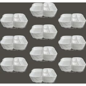 Dagyuce 23 A 20x24 cm 10x20 Adet Tek Kullanımlık Köpuk 3 Bölmeli Kapaklı Kase Kutu