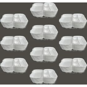 Dagyuce 23 A 20x24 cm 10x20 Adet Tek Kullanımlık Köpuk 3 Bölmeli Kapaklı Kase Kutu