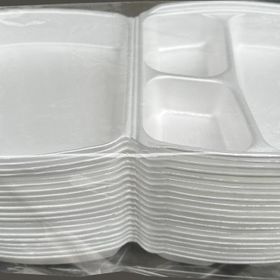 Dagyuce 23 A 20x24 cm 20 Adet Tek Kullanımlık Köpuk 3 Bölmeli Kapaklı Kase Kutu