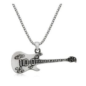 Daha Yok Mu 925 Ayar Gümüş Elektro Gitar Erkek Gümüş Kolye