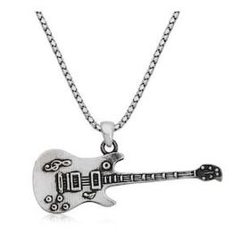 Daha Yok Mu 925 Ayar Gümüş Elektro Gitar Erkek Gümüş Kolye