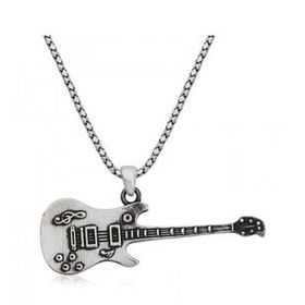 Daha Yok Mu 925 Ayar Gümüş Elektro Gitar Erkek Gümüş Kolye
