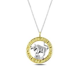 Daha Yok Mu 925 Ayar Gümüş Gold Boğa Burcu Kadın Gümüş Kolye