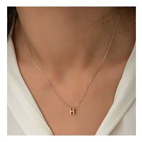 Daha Yok Mu 925 Ayar Gümüş Rose 3 Boyutlu H Harf Kadın Gümüş Kolye