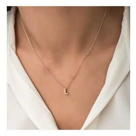 Daha Yok Mu 925 Ayar Gümüş Rose 3 Boyutlu L Harf Kadın Gümüş Kolye