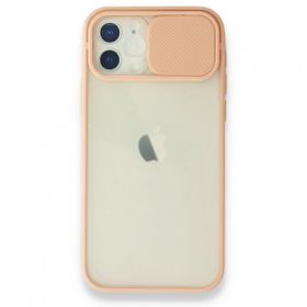 Daha Yok Mu iPhone 12 Palm Buzlu Kamera Sürgülü Pembe Silikon Kılıf