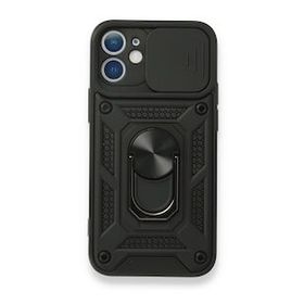 Daha Yok Mu iPhone 12 Pars Lens Yüzüklü Siyah Silikon Kılıf