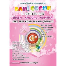 Dahi Çocuk 1. Sınıflar İçin Bilsem - Kanguru - Olimpiyat Zeka Kitabı Tamamı Çözümlü - kollektif