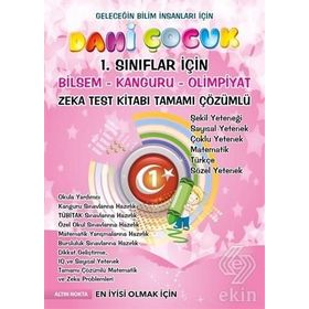 Dahi Çocuk 1. Sınıflar İçin Bilsem - Kanguru - Olimpiyat Zeka Kitabı Tamamı Çözümlü - kollektif