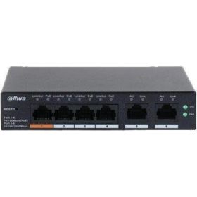 Dahua CS4006-4ET-60 4 Port Gigabit PoE 60 W 2 Port Gigabit Uplink PoE Masaüstü Switch