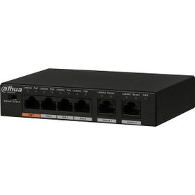 Dahua PFS3006-4ET-60-V2 4 Port Megabit PoE 60W 2 Port Uplink Yönetilemez Masaüstü Switch