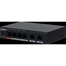 Dahua PFS3006-4GT-60-V2 4 Port Gigabit PoE 2 Port Uplink 60 W Plastik Kasa Masasütü PoE Switch