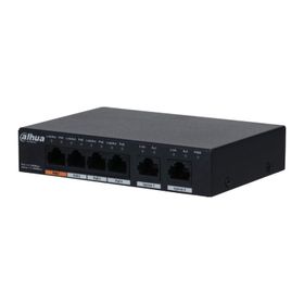 Dahua PFS3006-4GT-60-V2 4 Port Gigabit PoE 2 Port Uplink 60 W Plastik Kasa Masasütü PoE Switch