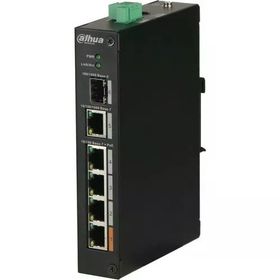 Dahua PFS3106-4ET-60 4 Port 10-100 Mbps PoE 1 Port Uplink 1 Port SFP 60 W Endüstriyel Switch