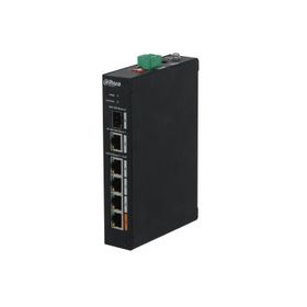 Dahua PFS3106-4ET-60 4 Port 10-100 Mbps PoE 1 Port Uplink 1 Port SFP 60 W Endüstriyel Switch