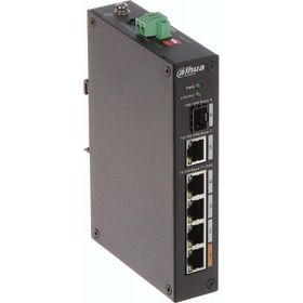 Dahua PFS3106-4ET-60-V2 4 Port 10-100 Mbps PoE 1 Port Uplink 1 Port SFP 60 W Endüstriyel Switch