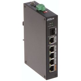 Dahua PFS3106-4ET-60-V2 4 Port 10-100 Mbps PoE 1 Port Uplink 1 Port SFP 60 W Endüstriyel Switch