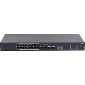 Dahua S3218-16ET-135 16 Port Megabit PoE 135W 2 Port Gigabit Uplink 2 Port Gigabit SFP Longe Range 250 mt Yönetilemez Rack Mount Switch