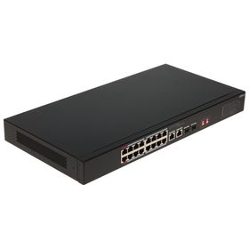 Dahua S3218-16ET-135 16 Port Megabit PoE 135W 2 Port Gigabit Uplink 2 Port Gigabit SFP Longe Range 250 mt Yönetilemez Rack Mount Switch