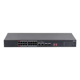 Dahua S3218-16ET-135 16 Port Megabit PoE 135W 2 Port Gigabit Uplink 2 Port Gigabit SFP Longe Range 250 mt Yönetilemez Rack Mount Switch