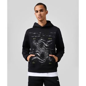 Daily Paper 2421088-001 Rewind Oversized Hoodie Siyah Erkek Sweatshirt