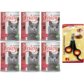 Daisy Kuzu Etli 6x400 gr Kedi Konservesi + Tırnak Makası