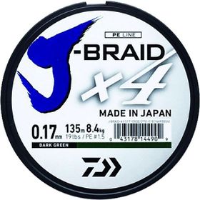 Daiwa J-Braid 4 Kat 135 mt 0,15 mm Koyu Yeşil Örgü İp Misina