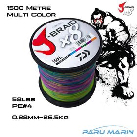 Daiwa J-Braid X8 Multicolor 300 m 0.18 mm İp Misina