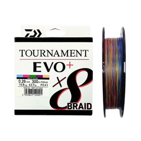 Daiwa New Tournament X8 Evo+ 300M 0.26 mm Multicolor İp Misina