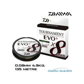 Daiwa Tournament Evo+ x8 135 mt 0.08 mm 4.9 kg Koyu Yeşil İp Misina