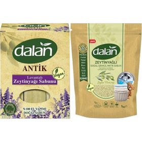 Dalan Antik Defneli Lavantalı 900 gr Zeytinyağı Sabunu ve 1 kg Zeytinyağlı Granül Sabun Tozu