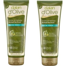 Dalan D'olive Zeytinyağlı Hacim Veren İnce Telli ve Sönük 2x200 ml Saç Kremi