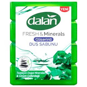 Dalan Gliserinli Fresh ve Minerals Tazeleyici Doğal Mineraller ve Üzüm Çekirdeği 4x150 gr Duş Sabunu