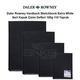 Daler Rowney 100 g 110 Yaprak Hardback Sketchbook Extra White Sert Kapak Çizim Defteri