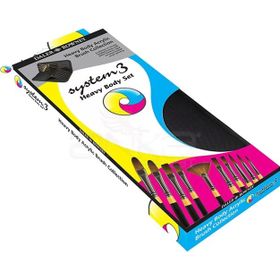 Daler Rowney 10'lu System 3 Brush Heavy Body Zip Cases Uzun Saplı Sentetik Fırça