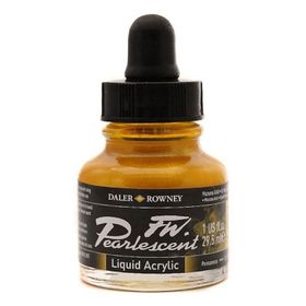 Daler Rowney 117 Mazuma Gold Fw Pearlescent Acrylic Inks 29.5 ml Cam Şişe