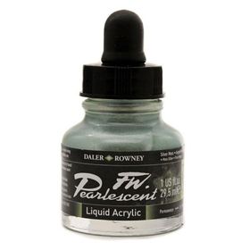 Daler Rowney 129 Silver Moss Fw Pearlescent Acrylic Inks 29.5 ml Cam Şişe