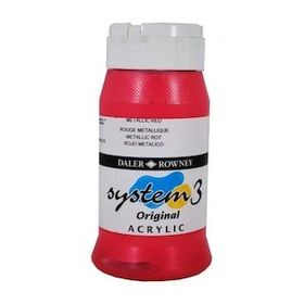 Daler Rowney 215973 500 ml No:720 Metallic Red System 3 Akrilik Boya