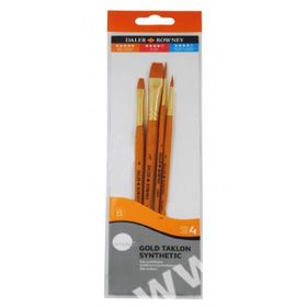Daler Rowney 216920402 Simply Gold Taklon Sentetik 4'lü Fırça Seti