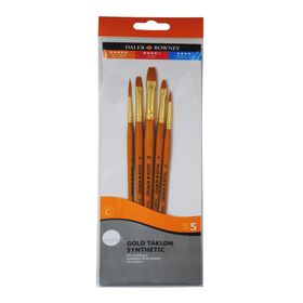 Daler Rowney 216920501 Simply Gold Taklon Sentetik 5'li Fırça Seti